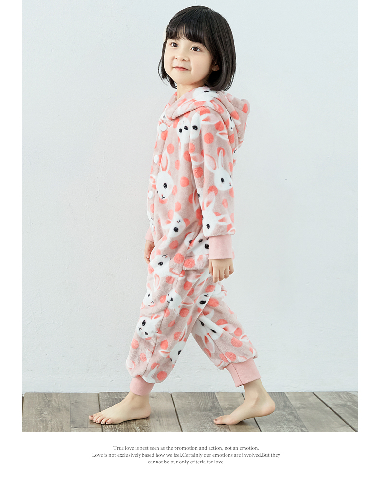 Shangbao Maiqiu mùa đông trẻ em mới đồ ngủ một mảnh flannel ấm áp đồ ngủ trẻ em trai và cô gái dịch vụ nhà dày bộ body bé trai