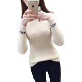 Демисезонный бархатный утепленный приятный телу свитер, коллекция 2022, облегающий крой