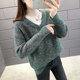 Sweater Women's 2023 New Autumn and Winter Popular Lazy Style Pullover Fake Two-piece Bottoming Shirt Fashionable Western Top