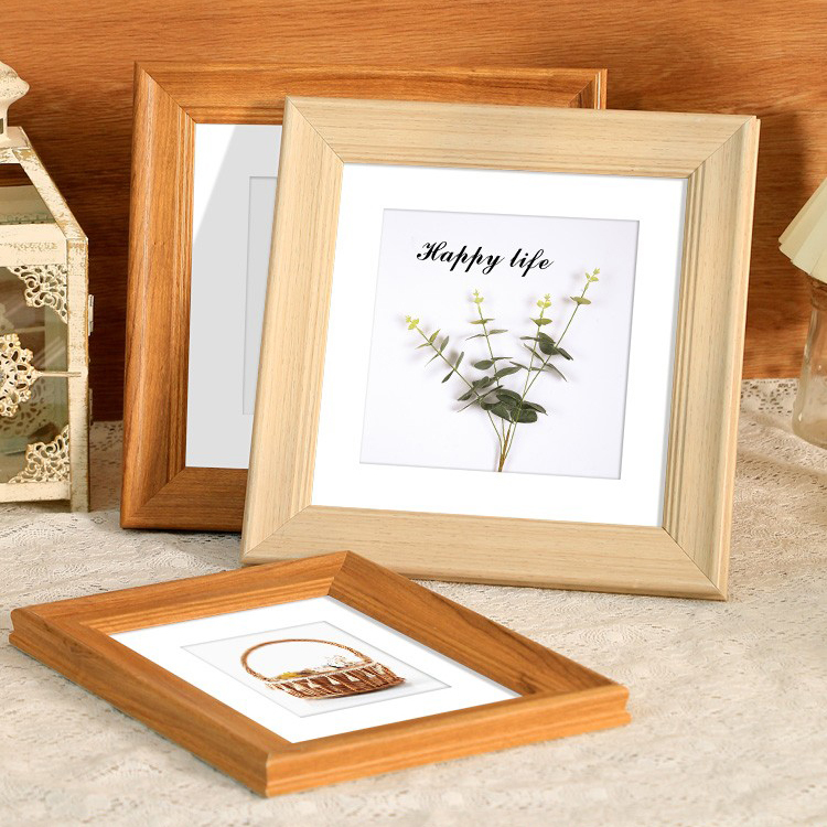 Retro-Style Square Photo Frame, Calligraphy and Painting Mounting Frame, Wall-Mounted Picture Frame for Living Room, Photo Display Frame, Mirror Frame, Decorative Painting