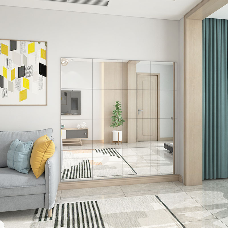 Home Dance Room Mirror Practice Room Glass Mirror Sticker Wall Self-Glued Bedroom Gym Yoga Dance Wall