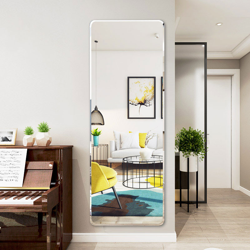 Mirror wall self-adhesive full body mirror free punching home wall hanging full body mirror wall bathroom dressing room paste