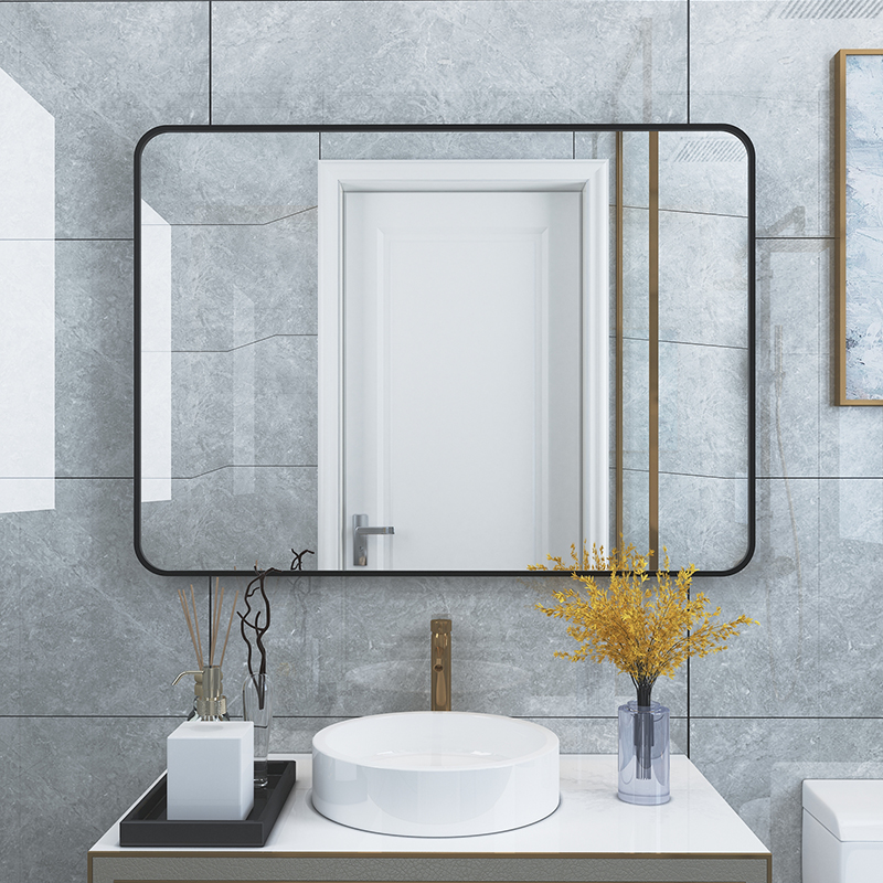 Nordic Bathroom Mirror Applique Wall Self-Glued Wash Table Free of perforated dressing room Handwashing wall-mounted dressings Makeup Hanging Wall Style