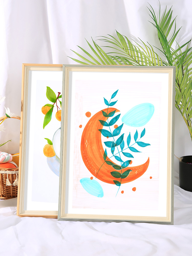 Small frescoed frame mounted child a4 photo frame hanging wall large size Nordic wind 12 inch 16 poster photo frame A3