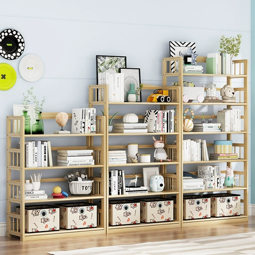 Детские книжные полки устанавливают стойки, простые, чтобы приземлиться на землю для хранения небольшого кабинета офисного столового стола в гостиной в гостиной