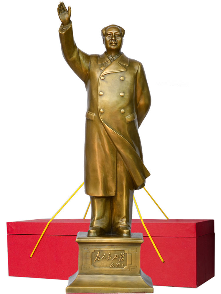 Chairman Mao bronze statue Waving to Mao Zedong whole body pure copper standing statue Sculpture decoration Craft gift gift jewelry