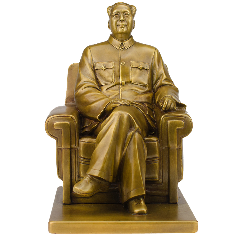 Red Brigade Storyboard chairman Mao sat like a sofa seat like Mao Zedong's bronze statue office desktop office swing piece 28 cm