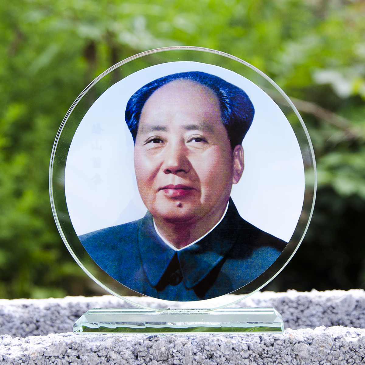 Chairman Mao Zedong Crystal Pendulum Decoration Portrait two-faced Qing Mao Zedong Standard Head Office Home Desktop Furnishing