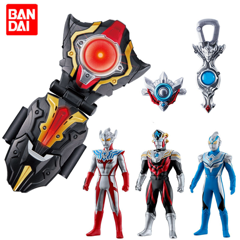 Bandai Tiga Ultraman Summoner Wind Matatas Key Ring Light decoration Tiga Spark Voice changer toy