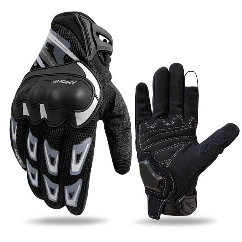 suomy locomotive riding gloves with touch screen anti-fall rider mesh breathable locomotive full-finger male gear all year round