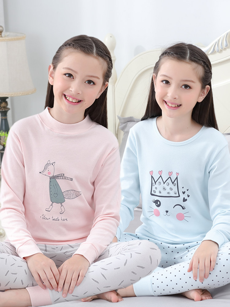 Nanjiren pure cotton girl's autumn clothes set cotton thermal underwear children's autumn clothes and long johns baby middle-aged and older children