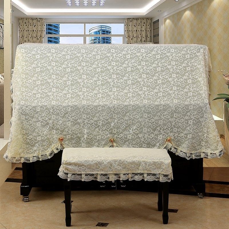 Piano cover fully clothed modern simple piano cover cloth Fully clothed lace dust cover European high-grade fabric cover towel