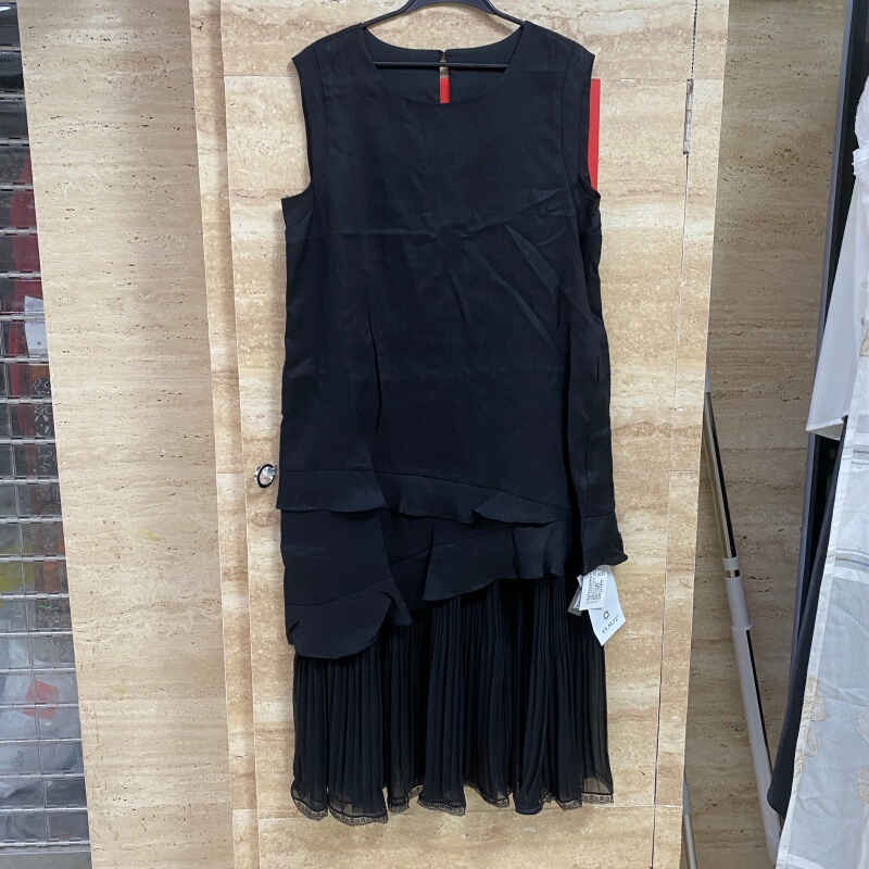 Xuanxuan Meili Yi Zu 97-6259 European Style Loose Slimming Fake Two-Piece Spliced Linen Sleeveless Dress for Women Summer Xuanxuan Meili Yi Zu 97-6259 European Style Loose Slimming Fake Two-Piece Spliced Linen Sleeveless Dress for Women Summer