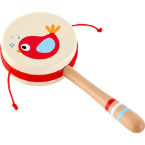 Hape newborn rattle 0-6 months baby toy 0-1 year old baby newborn wave drum wooden
