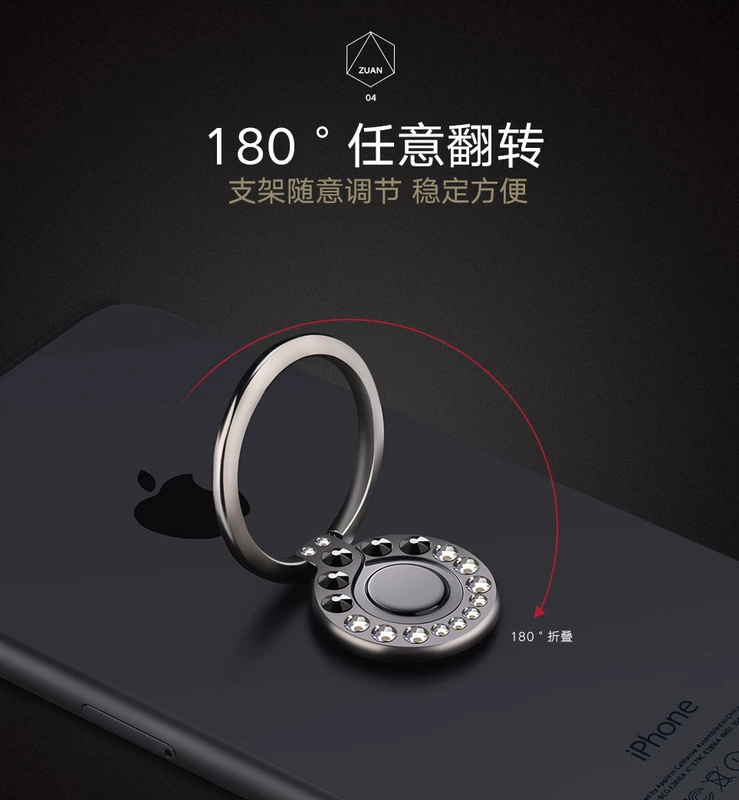 Giá đỡ điện thoại di động nữ mô hình Huawei vivo nhẫn đa năng giá đỡ iPad kim loại phổ thông máy tính để bàn xe lười - Nhẫn