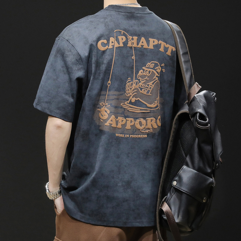 Heavyweight Short-Sleeve T-Shirt for Men, Loose Fit, Plus Size, Trendy Brand, Summer 2026 New Style, Men's Pure Cotton Clothing, Men's T-Shirt