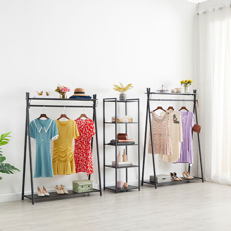 Clothing Store Show Shelves Landing Style Men's And Women's Clothing Store Shelf Clothes Display Shelf Double children's clothes shop side hanging clothes hanger