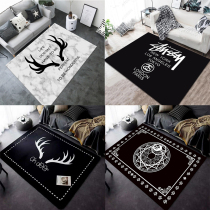 Net red room carpet Living room tide brand bedroom bedside full of light luxury modern simple floor mat personality cloakroom long