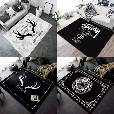 Net Red Room carpet living room Tide brand bedroom bedside full of light luxury modern simple floor mat personality cloakroom length