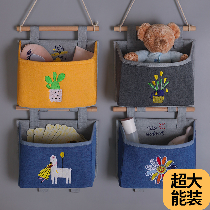 Wall Hanging Cute Cloth Art Collection Bag Suspended Makeup Room Paper Towel Hanging Bag Door Rear Headboard Wall Storage Bag