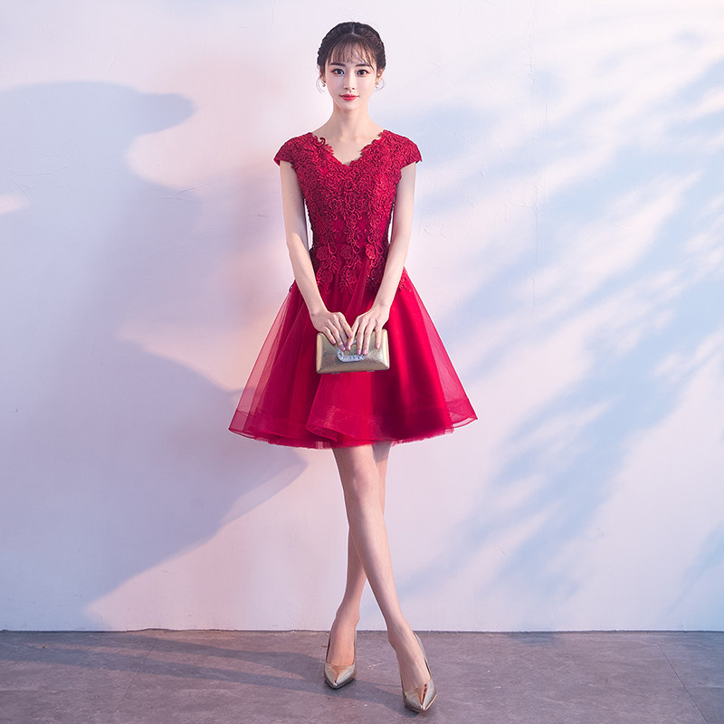 Toast dress bridal dress 2022 new summer small pregnant woman wedding dress female short high waist cover belly