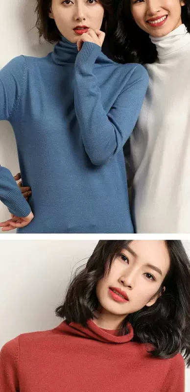 [Giải phóng mặt bằng 29 nhân dân tệ] Áo len cashmere mùa thu và mùa đông cao cổ nữ chất đống cổ áo len hoang dã áo len mỏng chạm đáy - Đan Cardigan