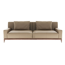 Double three-seater full leather sofa Italian modern living room TEATRO North American black walnut solid wood furniture