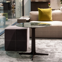 Round marble side table Italian simple modern living room green sofa small coffee table telephone side table Reed Chi column