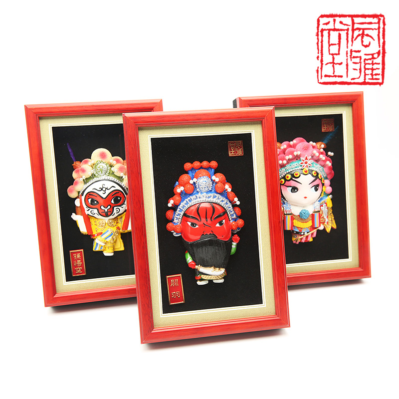 Fengyatang Peking Opera face decoration pendant Clay sculpture Mud man Zhang Huishan Mud man Beijing Tianjin souvenir gift