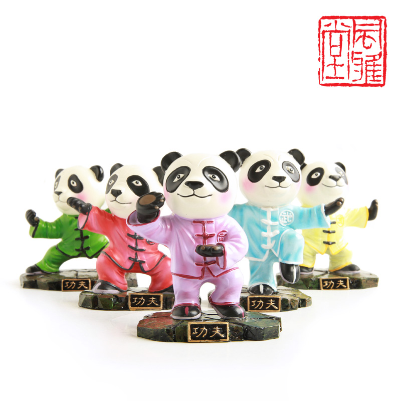 Chinese characteristics send foreigners panda car car decoration doll Sichuan Chengdu tourist souvenir gift