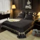 Châu Âu pha lê sang trọng nhung giường bông bìa quilting dày một mảnh ren rỗng ba mảnh tấm tatami - Trải giường