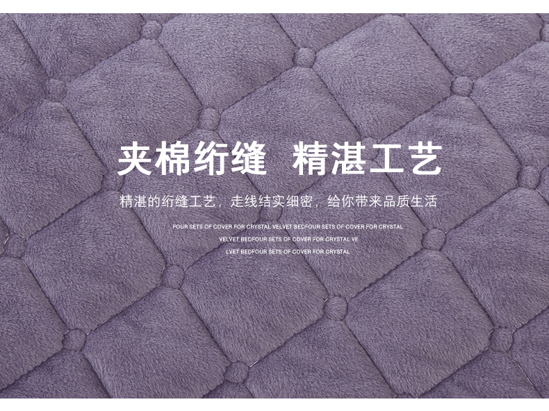 Châu Âu cashmere giường bông bao gồm thành viên đơn tinh thể bông tấm dày giường bông bao gồm luật Levin nhung ấm ba mảnh - Trải giường ga giường 1m8 x 2m