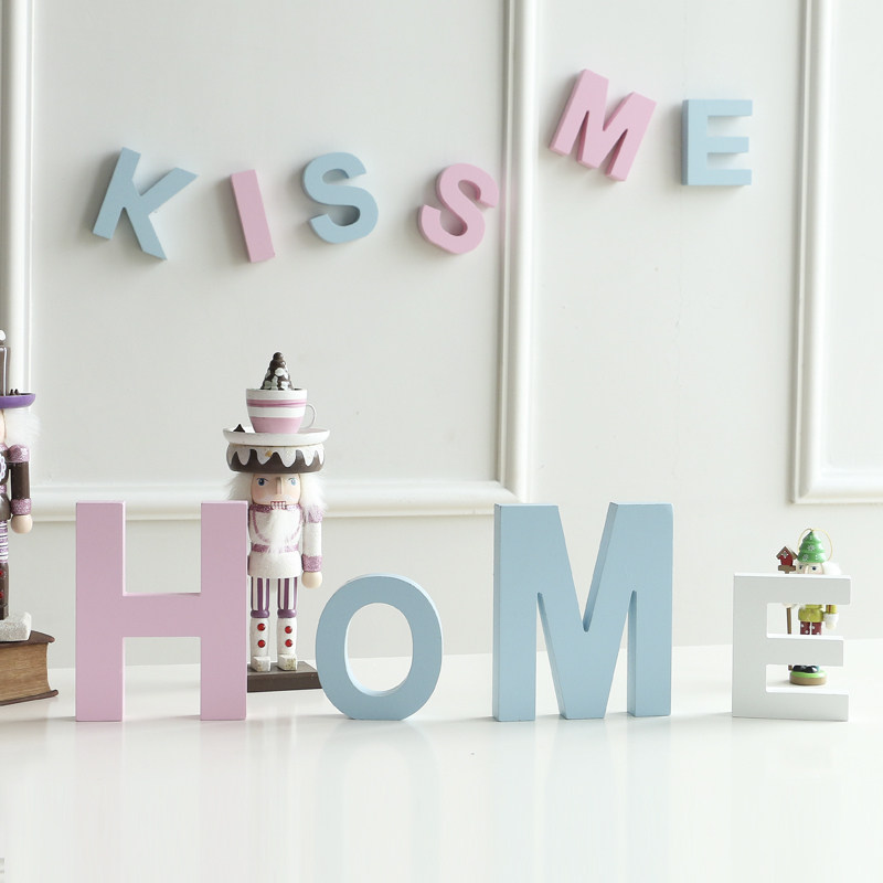 Nordic wooden English letter home decoration home background wall combination with wedding decoration wall decoration props