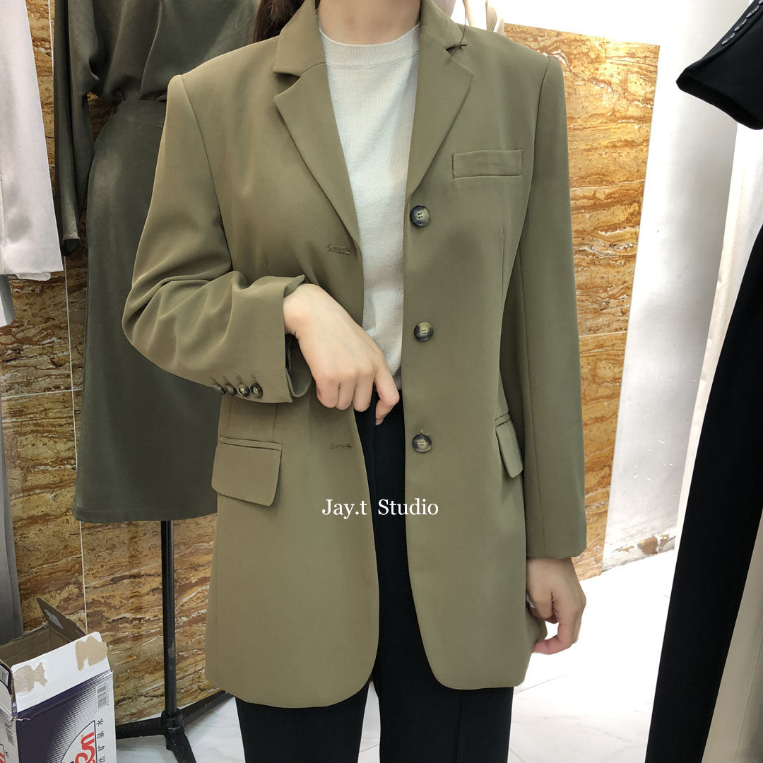 Korea MILA suit autumn and winter counter quality retro lapel slim temperament suit jacket female 60828#