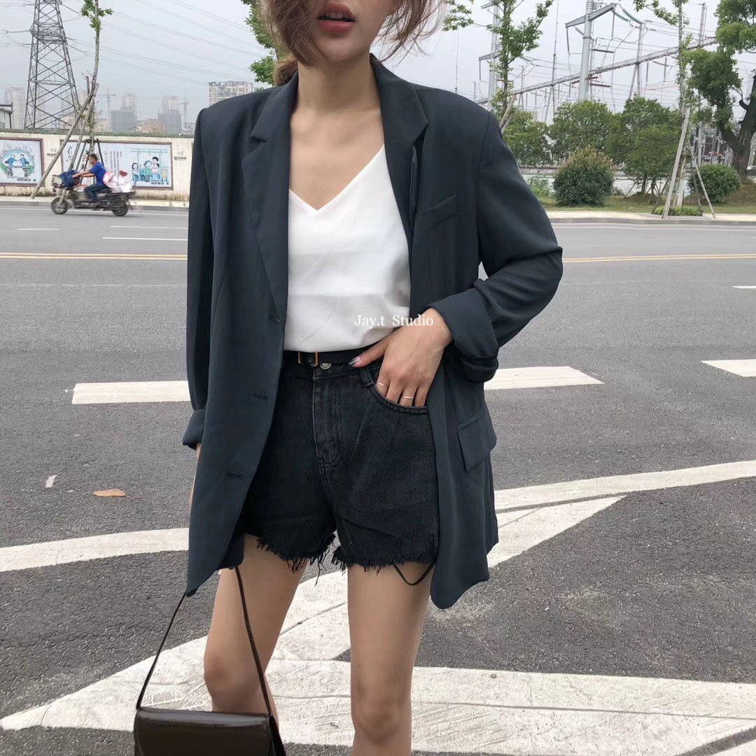 New Korean version of the classic wild ins style spring and summer temperament chiffon suit jacket female 6892#