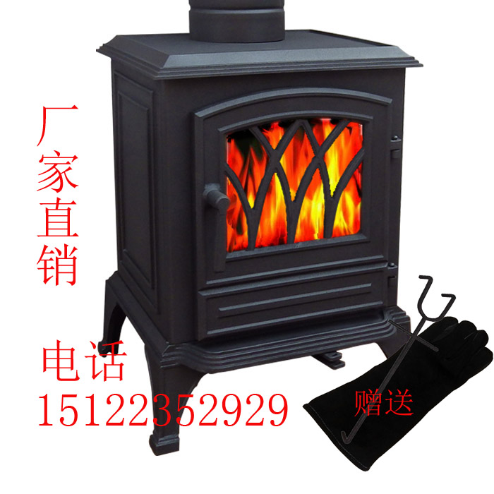 Independent real fire fireplace embedded villa fireplace factory direct simple cast iron wood real fire fireplace