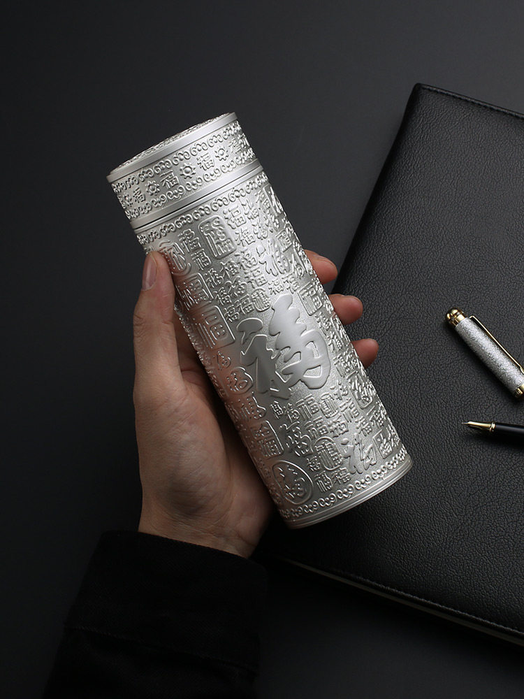 Germany EDISH smart sterling silver temperature cup 999 silver water cup Men's and women's high-grade silver liner tea cup