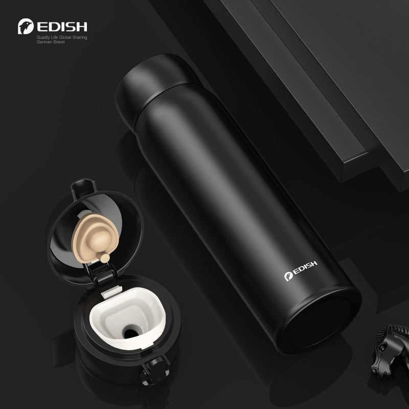 Germany EDISH high-grade thermos large capacity men and women 316 stainless steel portable water cup lettering teacup