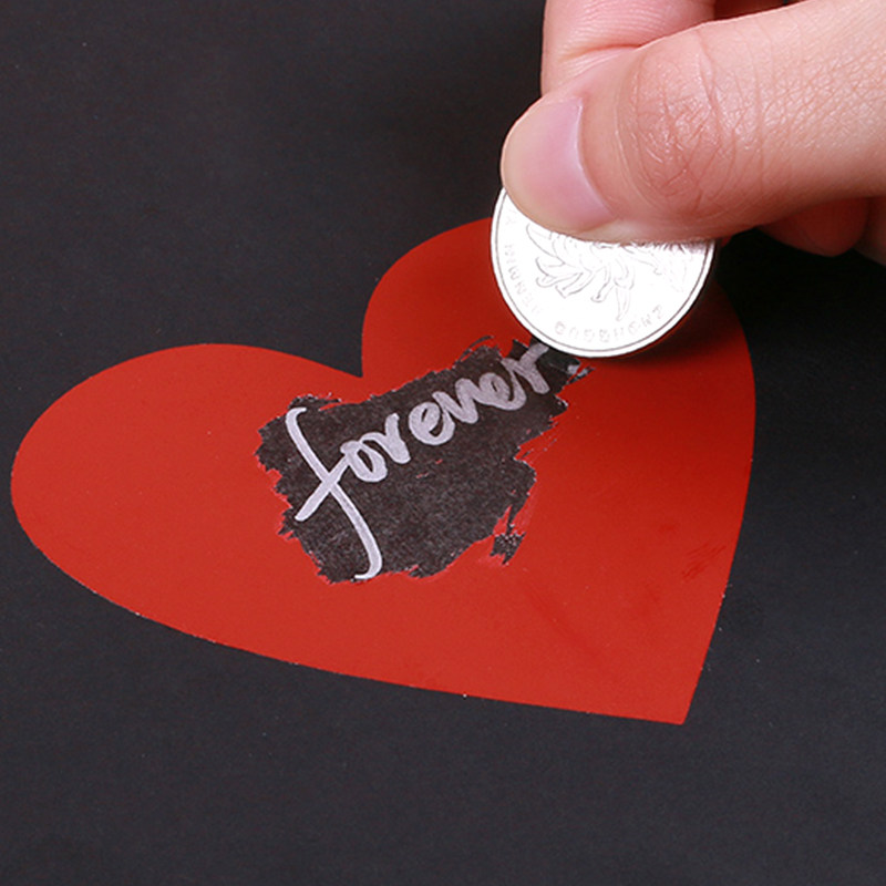Korea DIY album accessories Silver love message stickers Fun scratch card coating film Creative gift