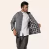 Miney also autumn and winter Hanfu men's national wind cotton and linen with sleeves plaid jacket long-sleeved Tang suit three colors optional