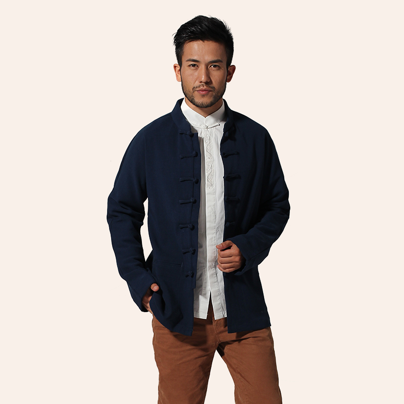 Mini also Chinese style Chinese style new Tang dress men's disc buckle ethnic improvement Fashion casual cotton spring jacket