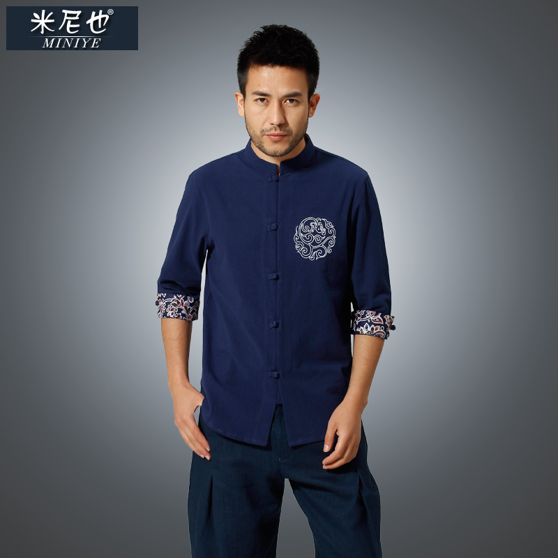Minimini also middle-aged and elderly people Tang installed summer men's clothing short sleeves Chinese all-cotton blouses dad's father loaded with Tang