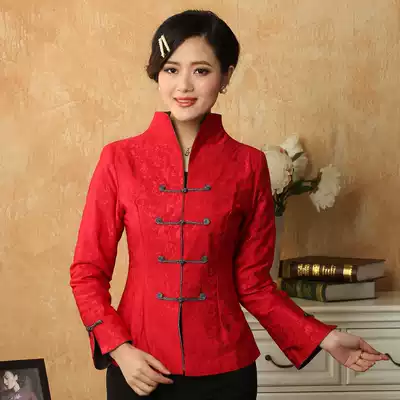Minni also Tang suit women's Chinese jacket women's clothing national disc buckle women's improved ethnic cotton long sleeve shirt
