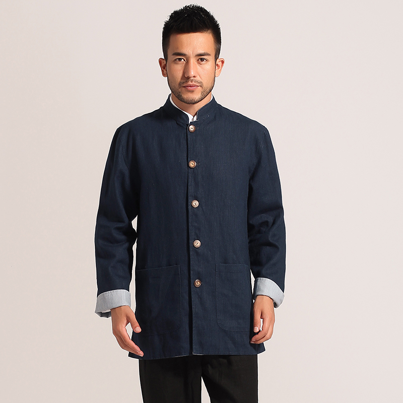 Miny also autumn and winter clothing men's national wind Chinese style standout collar full-sided wearing of blouses long sleeves Tang suit Four colors