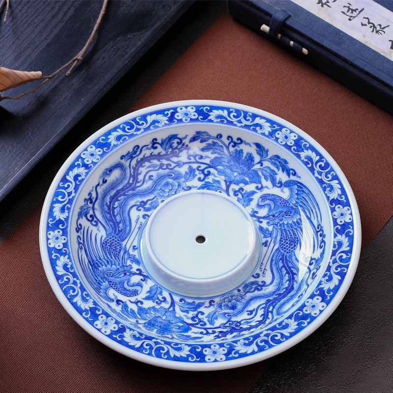 Treasure porcelain archaize of jingdezhen ceramics up with Lin tea accessories kung fu tea pot dry counter keep pot holder cover