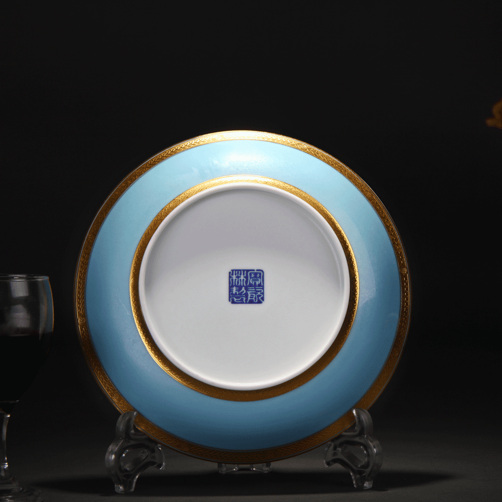 Treasure porcelain an inset jades Lin dishes chopsticks high - grade ceramics Chinese style club table banquets gift - giving plate