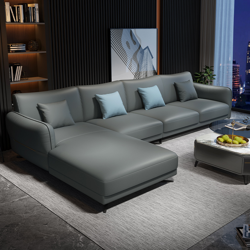 Fancy Fancy Combination Light Extravagant Sofa Living Room Nordic Modern Minimalist Leather 2021 New Four Places Sofa-Taobao