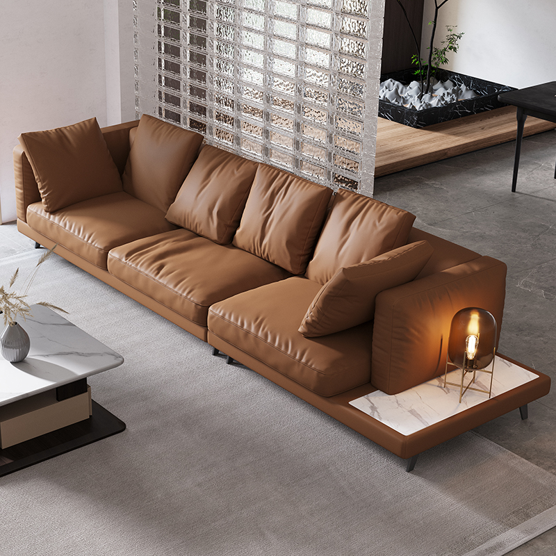 Modern minimalist light extravaganza Real Leather Sofas SIZE FAMILY TYPE STRAIGHT ROW THREE-PERSON POSITION SOFA LIVING-ROOM HOME INNATE