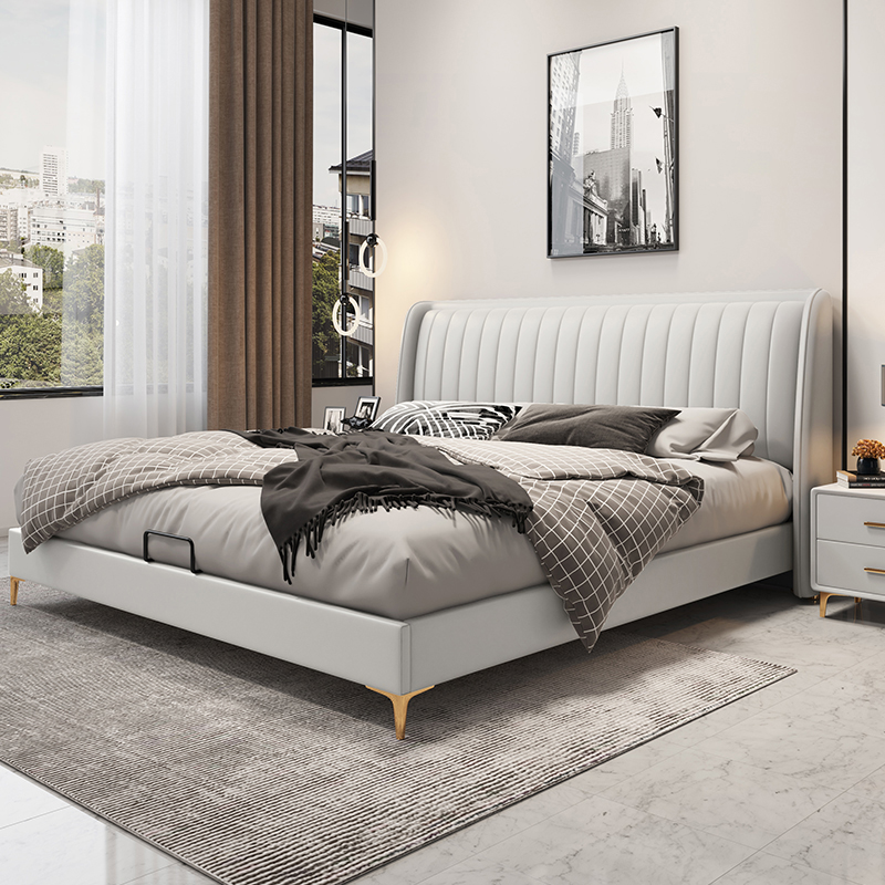 Cloth Art Bed Light Extravagant Modern Master Bedroom 1 8 m Box Tech Bunk Bed Nordic Brief Wind Pressure Storage Bed-Taobao