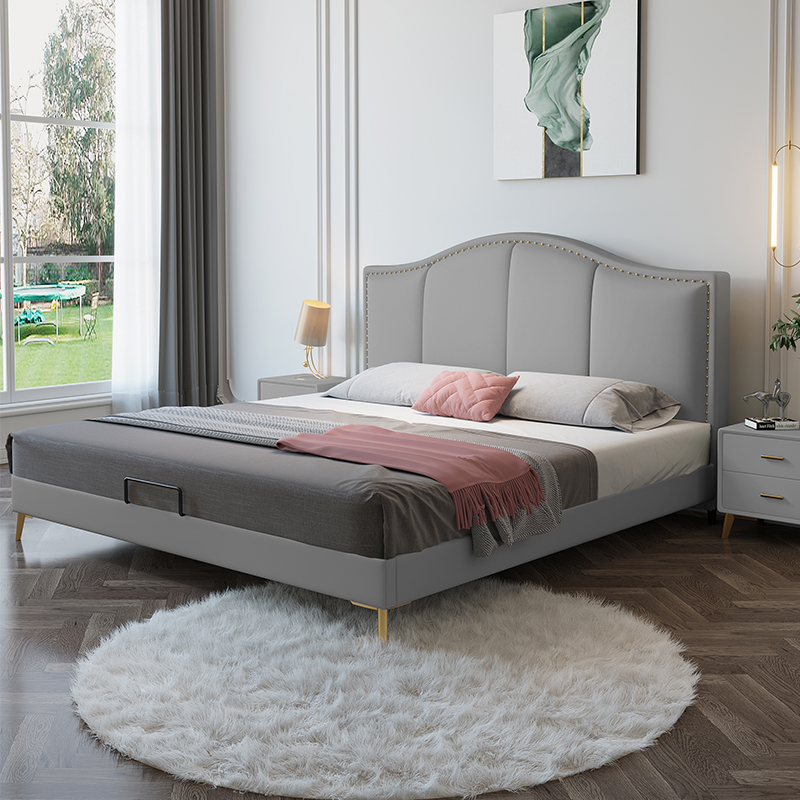 Nordic technology puddle bed Modern simple luxury bed 1 8x1 9m master bed Italian bed 1 5m